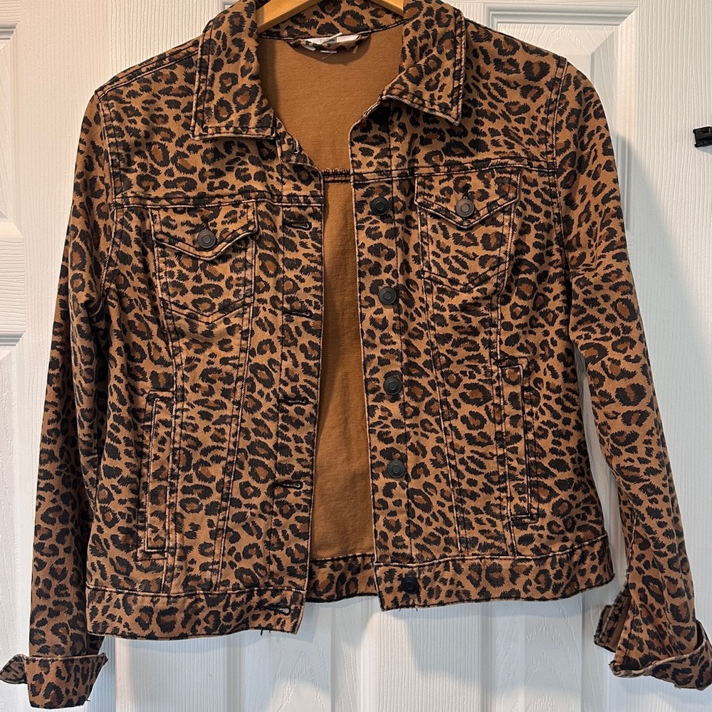 Leopard Print Denim Jacket